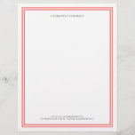 Custom Color Modern Classic Borders Personalized Letterhead<br><div class="desc">This modern classic personalized letterhead features double borders the colors of which is editable by simply clicking customize and changing the background color. Personalize by replacing the placeholder text with your own name. For more options such as to change the font and it's size/color or the spacing between letters click...</div>