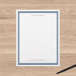 Custom Color Modern Classic Borders Personalized Letterhead<br><div class="desc">This modern classic personalized letterhead features double borders the colors of which is editable by simply clicking customize and changing the background color. Personalize by replacing the placeholder text with your own name. For more options such as to change the font and it's size/color or the spacing between letters click...</div>