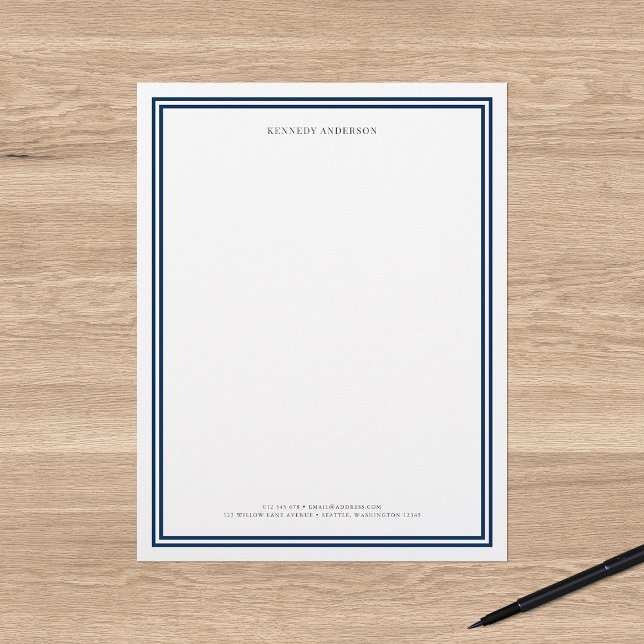 Custom Color Modern Classic Borders Personalized Letterhead (Creator Uploaded)