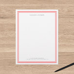 Custom Color Modern Classic Borders Personalized Letterhead<br><div class="desc">This modern classic personalized letterhead features double borders the colors of which is editable by simply clicking customize and changing the background color. Personalize by replacing the placeholder text with your own name. For more options such as to change the font and it's size/color or the spacing between letters click...</div>