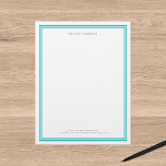Custom Color Modern Classic Borders Personalized Letterhead<br><div class="desc">This modern classic personalized letterhead features double borders the colors of which is editable by simply clicking customize and changing the background color. Personalize by replacing the placeholder text with your own name. For more options such as to change the font and it's size/color or the spacing between letters click...</div>