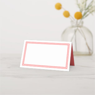 Custom Color Modern Classic Borders Place Card