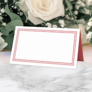 Custom Color Modern Classic Borders Place Card
