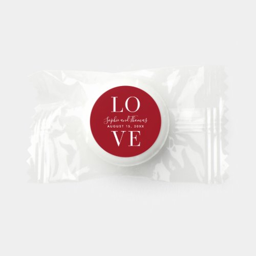 Custom Color Modern Elegant Love Wedding Life Saver Mints