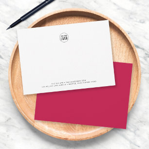 Custom Color Modern Minimalist Add Logo Business Note Card