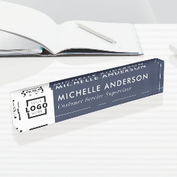 Custom Color Modern Minimalist Business Logo Desk Name Plate