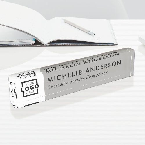 Custom Color Modern Minimalist Business Logo Desk Name Plate