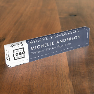 Custom Color Modern Minimalist Business Logo Desk Name Plate