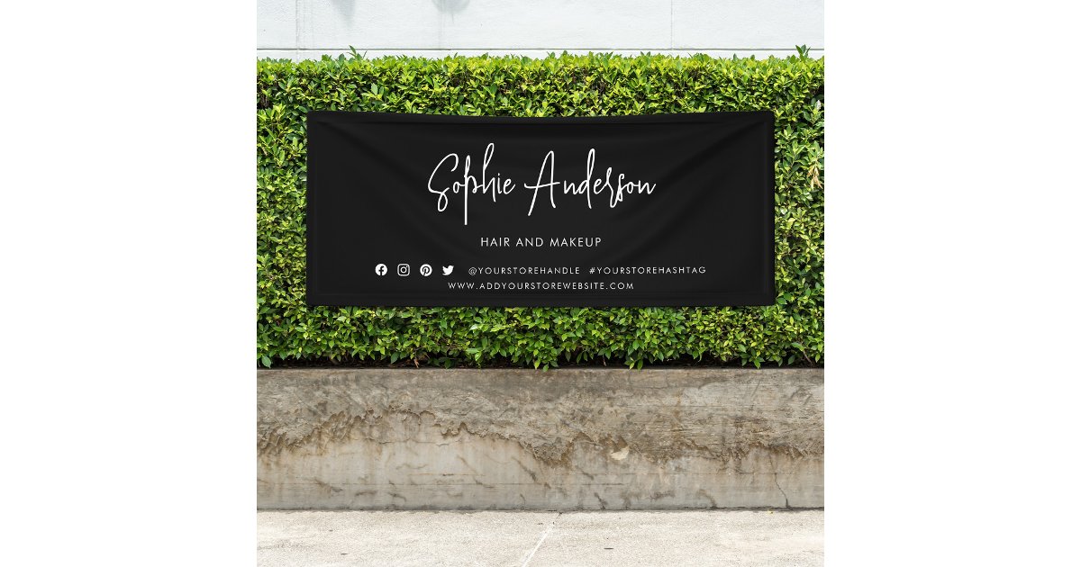 Custom Color Modern Script Social Media Marketing Banner | Zazzle