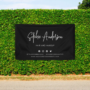 Custom Color Modern Script Social Media Marketing Banner