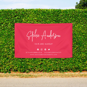 Custom Color Modern Script Social Media Marketing Banner