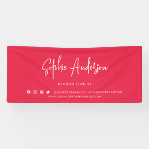 Custom Color Modern Script Social Media Marketing Banner