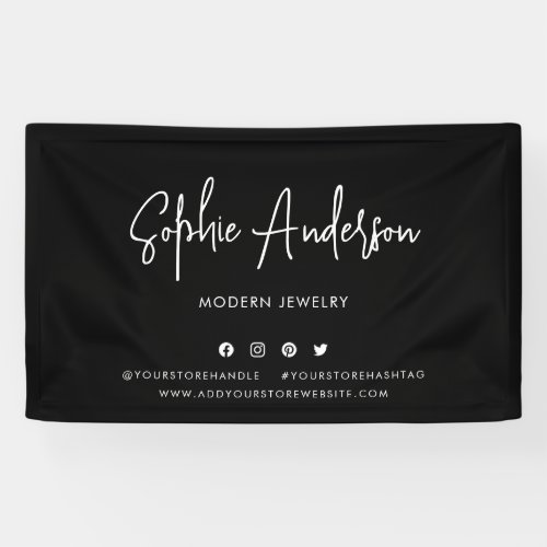 Custom Color Modern Script Social Media Marketing Banner