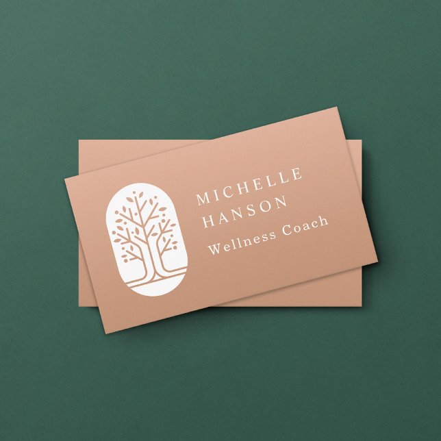 Custom Color Modern Tree Health Wellness Coach Business Card (Creator Uploaded)