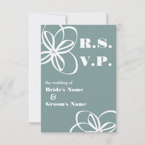 Custom Color Modern Wedding RSVP With Flowers