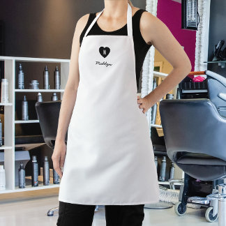 Custom Color Monogram Heart Modern Script Apron