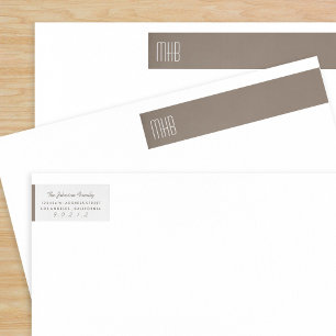 Custom Color Monogram Modern Wrap Around Label