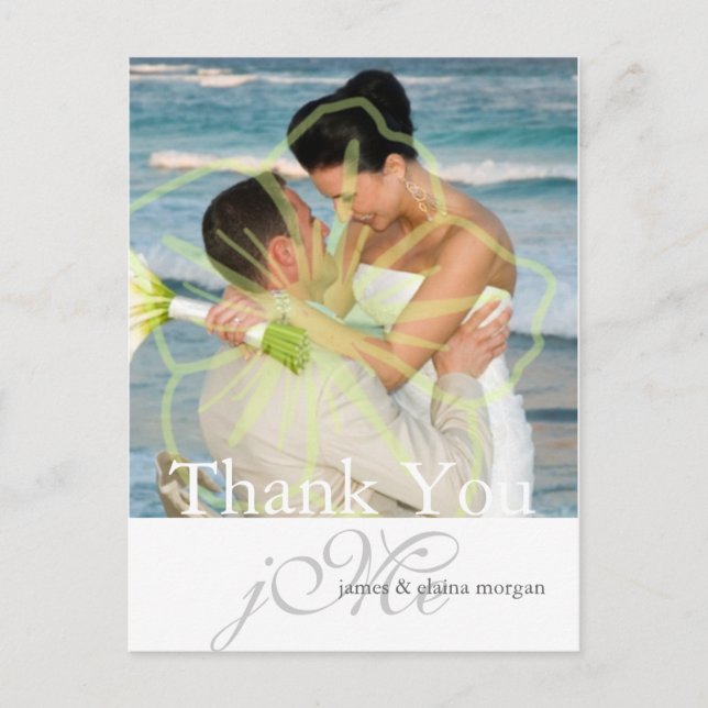 Custom Color/Monogram Thank you postcards (Front)