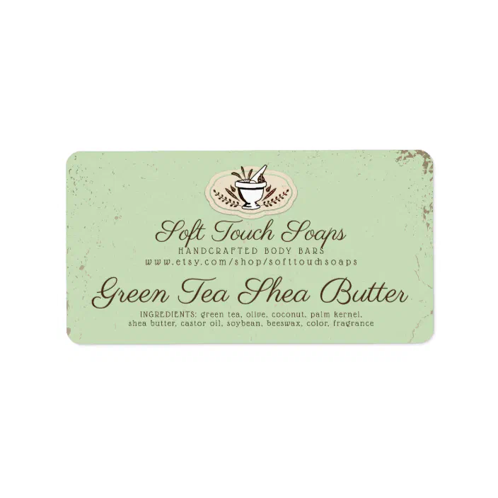 Custom color mortar pestle handmade soap labels | Zazzle.com