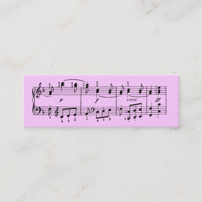 Custom Color Musical Notes Profile Card (Front)