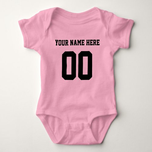 Custom ColorName Baby Sports Black Jersey Baby Bodysuit