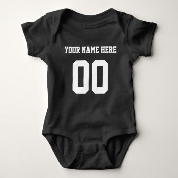 Custom Color/name Baby Sports Black Jersey Baby Bodysuit by GalXC_Designs at Zazzle