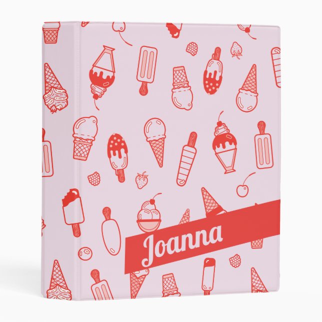 Custom Color Name Ice Cream Print Binder (Front/Spine)