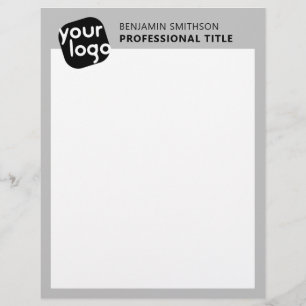 Custom Color Name Title Add Your Logo Here Branded Letterhead
