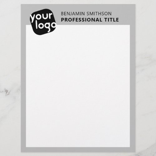Custom Color Name Title Add Your Logo Here Branded Letterhead