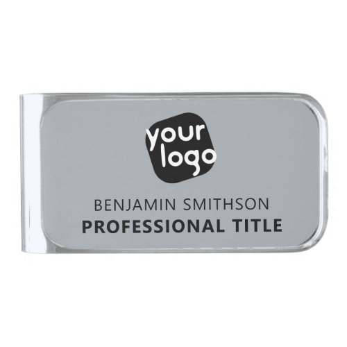 Custom Color Name Title Add Your Logo Here Branded Silver Finish Money Clip
