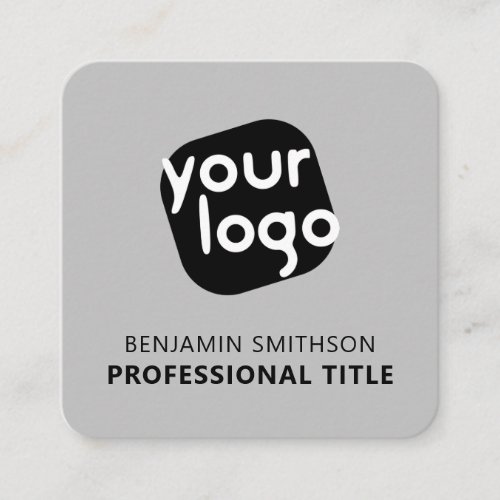 Custom Color Name Title Add Your Logo Here Branded Square Business Card