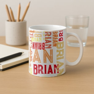 Custom Color Names Repeated All Over Coffee Mug