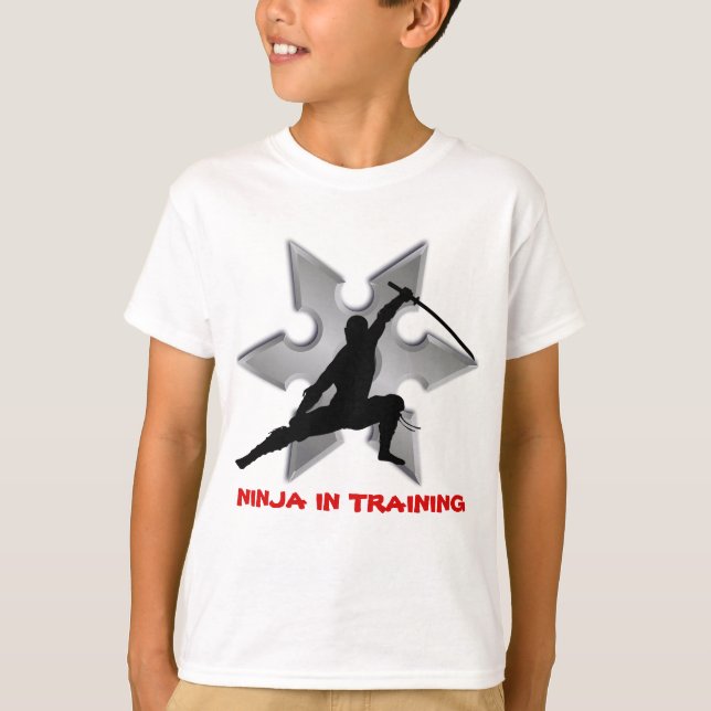 Custom Color Ninja in Training Samurai Shuriken T-Shirt (Front)