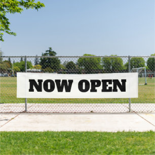 Custom Color Now Open New Business Black White Banner