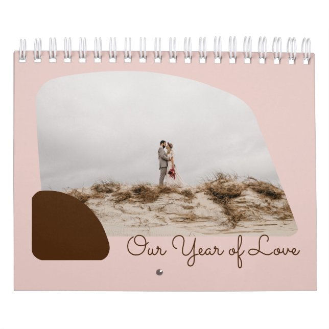 Custom Color Our Year Of Love First Anniversary Calendar (Cover)