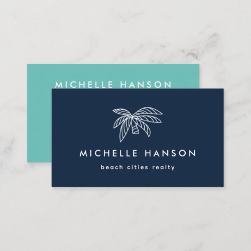 Custom Color Palm Tree Business Card