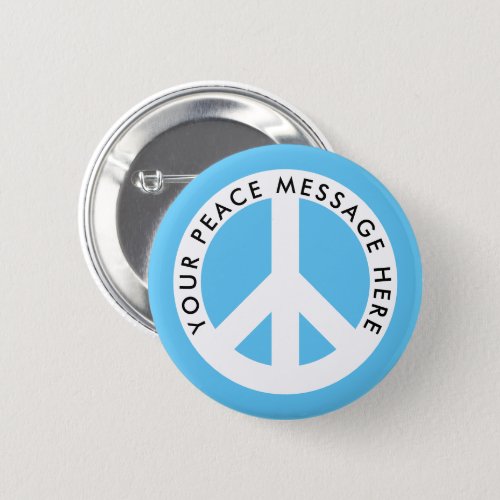 Custom color peace button with personalized text