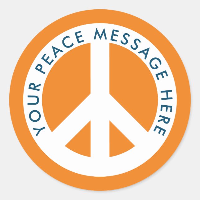 Custom color peace symbol personalized stickers (Front)