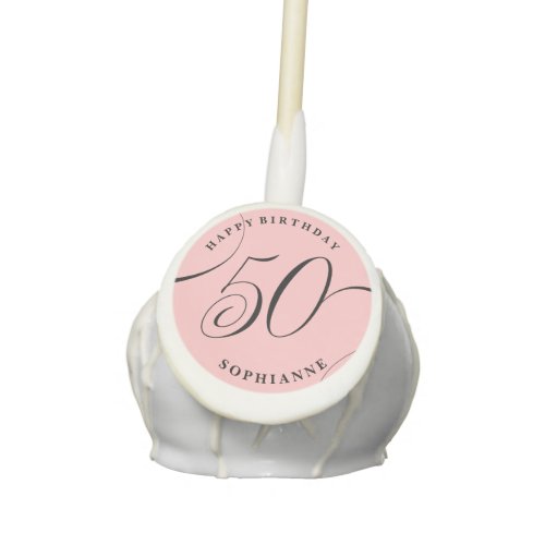 Custom Color Personalized 50th Birthday Cake Pops