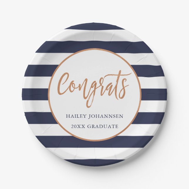 Custom Color Personalized Graduation Party Plates (Front)