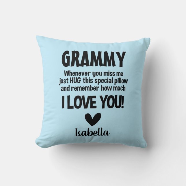 Custom Color Personalized Grandparent Pillow (Front)