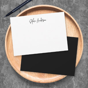 Custom Color Personalized Modern Script Minimalist Note Card