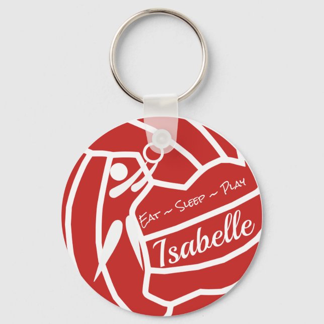 Custom Color Personalized Netball Keyring (Front)