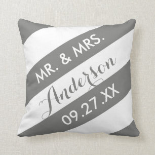 Custom Color Personalized Throw Pillow / Gray