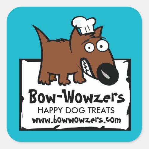 Custom color pet food chef dog food dog treats square sticker