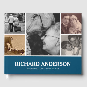 Custom Color Photo Collage   Funeral Guest Book