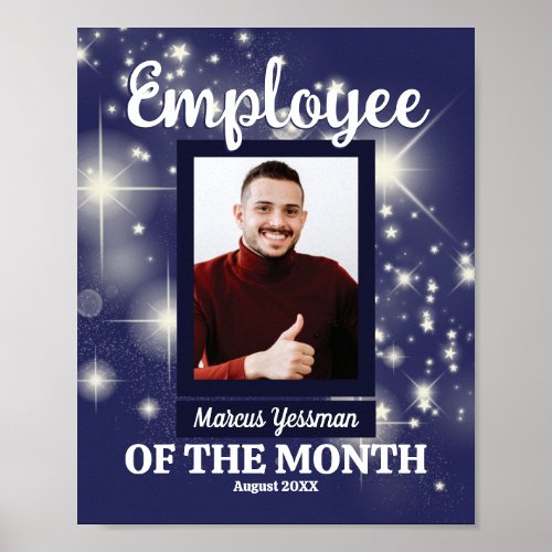 Custom color photo display employee of the month poster