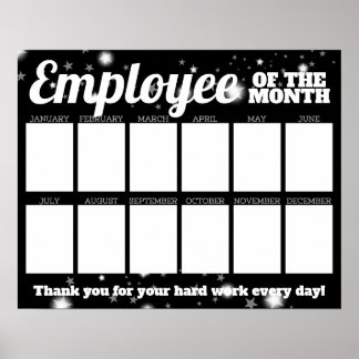 Custom color photo employee of the month display p poster