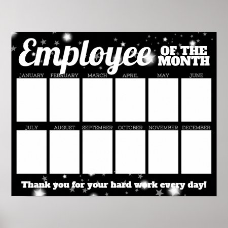 Custom Color Photo Employee Of The Month Display P Poster
