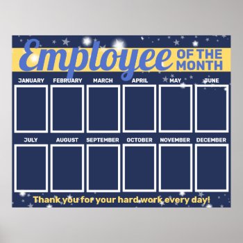 Custom Color Photo Employee Of The Month Display P Poster by yourockawards at Zazzle
